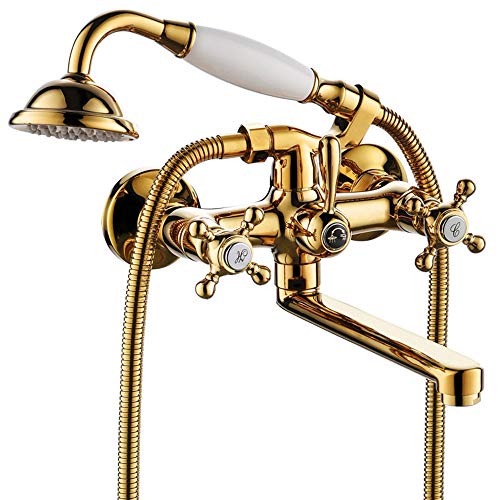 HomeLava Badewannenarmatur Wannenarmatur Retro Mischbatterie Bad Armatur Wasserhahn Nostalgie Zweigriffmischer Gold für Badewanne HomeLava Badewannenarmatur Wannenarmatur Retro Mischbatterie Bad Armatur Wasserhahn Nostalgie Zweigriffmischer Gold für Badewanne von HomeLava