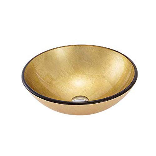 HomeLava Gehärtetes Glas Aufsatzwaschbecken Modern Handwaschbecken Mini Rund für Gäste WC Bad 30 cm (ohne Wasserhahn) von HomeLava
