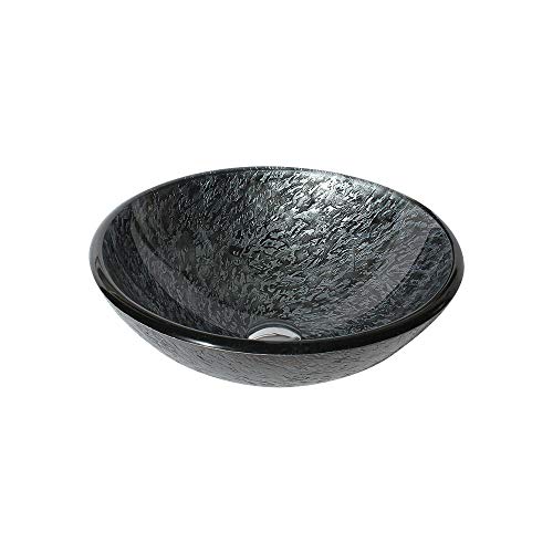 HomeLava Modern Rund Waschbecken Gehärtetes Glas Aufsatzwaschbecken 30 cm klein Spülbecken Becken mit Pop up Ablaufgarnitur (ohne Wasserhahn) von HomeLava