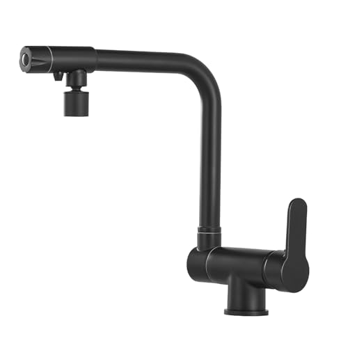 HomeLava 3 Wege Wasserhahn Küche Messing, Vorfenster Trinkwasserhahn 3 in 1 mit 2 Strahlarten und Wasserfilter, 360° Drehbar Mischbatterie Hochdruck Armatur für Küche & Wohnwagen, Schwarz HomeLava 3 Wege Wasserhahn Küche Messing, Vorfenster Trinkwasserhahn 3 in 1 mit 2 Strahlarten und Wasserfilter, 360° Drehbar Mischbatterie Hochdruck Armatur für Küche & Wohnwagen, Schwarz von HomeLava