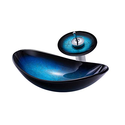 HomeLava Waschbecken Aufsatzwaschbecken 42cm aus Gehärtetes Glas Waschtisch Handwaschbecken Waschschale für Gäste Badezimmer WC inkl. Ablaufgarnitur und Wasserfall Wasserhahn HomeLava Waschbecken Aufsatzwaschbecken 42cm aus Gehärtetes Glas Waschtisch Handwaschbecken Waschschale für Gäste Badezimmer WC inkl. Ablaufgarnitur und Wasserfall Wasserhahn von HomeLava