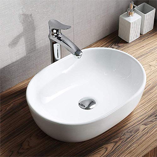 HomeLava Waschbecken Aufsatzwaschbecken Keramik Waschbecken 490 x 350 x 140mm von HomeLava