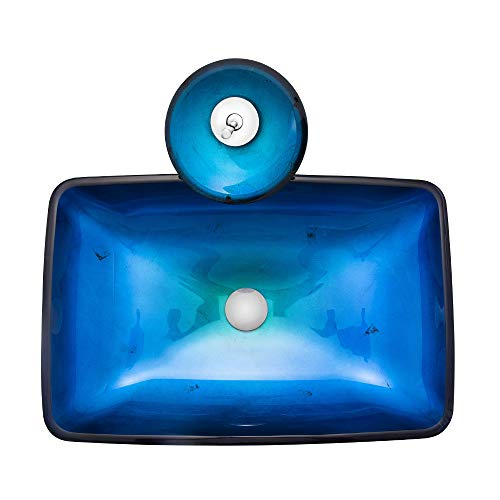 HomeLava Waschbecken aus Sekuritglas und Wasserfall Wasserhahn Blau Rechteckig HomeLava Waschbecken aus Sekuritglas und Wasserfall Wasserhahn Blau Rechteckig von HomeLava