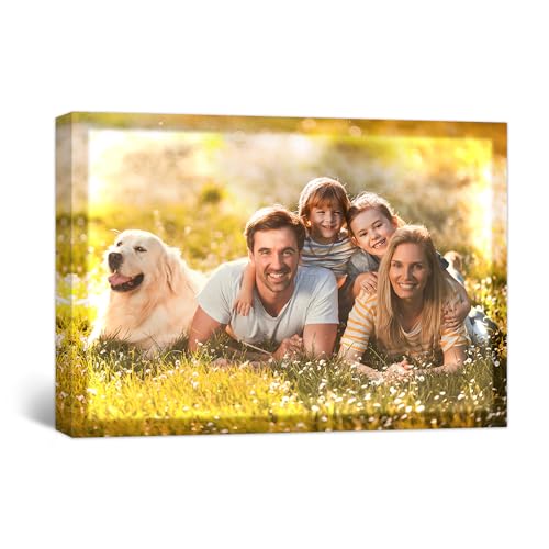 HomeLifairy benutzerdefinierte Leinwanddrucke mit Ihren Fotos LED-Licht, personalisierte Bild-Fotodrucke auf Leinwand gerahmte Wandkunst, kundenspezifische Geschenke von HomeLifairy