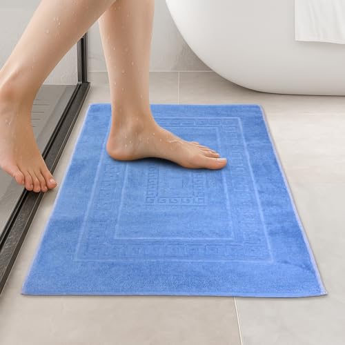 HomeLife Badezimmerteppich Azurblau, 60X180 - Badematte saugstark - Maschinenwaschbarer Badteppich - Badvorleger & Duschvorleger mit italienischem Flair - Teppich für ein schönes Badezimmer, Badematte von HomeLife