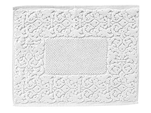 HomeLife Bunte,waschbare,hochwertige,rechteckige Badematte aus Baumwolle,klassischer und eleganter Duschkopf 60X90 Weiß von HomeLife