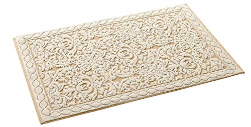 HomeLife Küchenteppich aus Baumwolle, waschbar, 60 x 120 cm, moderner Läufer für Flur, elegant, Bettvorleger für Zuhause, Tischläufer, Beige und Korallen-Design [60 x 120, Beige/Beige] von HomeLife