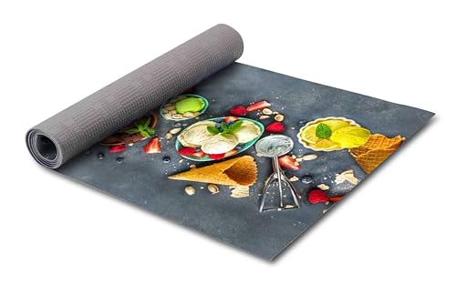 HomeLife PVC Küchenläufer waschbar & rutschfest | 52 × 100 cm | PVC Teppich Läufer für Küche, Flur & Bad | Polyester Teppich für Eingangsbereich Innen & Außenbereich | Design Eistafel von HomeLife