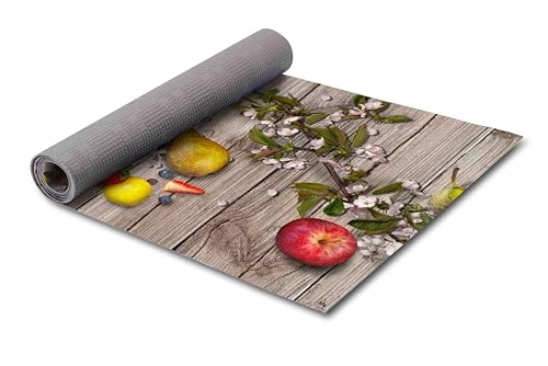 HomeLife PVC Küchenläufer waschbar & rutschfest | 52 × 140 cm | PVC Teppich Läufer für Küche, Flur & Bad | Polyester Teppich für Eingangsbereich Innen & Außenbereich | Design Obstgarten von HomeLife