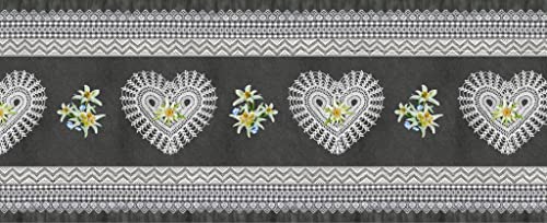 HomeLife Rutschfester Küchenteppich, waschbar, aus Vinyl, 52 x 180 cm, schmutzabweisend, aus PVC, Innen- und Außenbereich, Druck Herzen und Sterne, Lange Teppiche aus Gummi [180 cm] von HomeLife