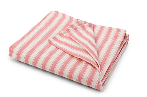 HomeLife Sofaüberwurf mit rosa Streifen [260 x 280], ideal als Überwurf für Doppelbett, Baumwolle, leichte Decke, Überwurf für Doppelbett von HomeLife
