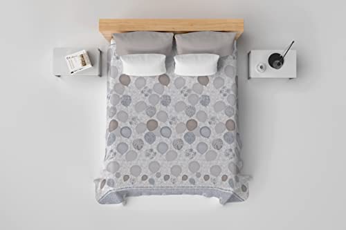 HomeLife Tagesdecke für französisches Bett, Baumwolle, Frühling/Sommer, hergestellt in Italien, 220 x 280 cm, leichte Baumwolldecke für französisches Bett, atmungsaktiver Bettüberwurf mit von HomeLife