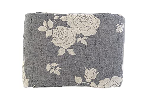 HomeLife - Überwurf Sofaüberwurf Muster Rose bunt auf grauem Hintergrund [260 x 280 cm] - Überwurf Sofaüberwurf Mehrzwecküberwurf aus Baumwolle - Granfoulard Tagesdecke Sommerdecke Doppelbett von HomeLife