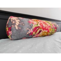 Floral Bolster Kissen Rosa Charcoal Grün Kissenbezug Wählen Sie Größe von HomeLiving