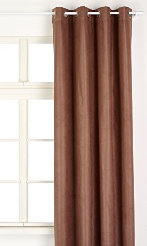 HomeMaison. com hm69851464 Vorhang, Velourslederimitat Blickdicht mit 3 Schichten Polyester Taupe 140 x 260 cm von HomeMaison.com