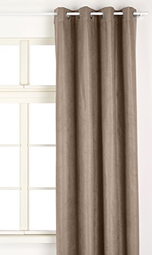 HomeMaison HM69851460 Vorhang, abdunkelnd, Velourslederimitat, mit 3 Schichten, Polyester, 140 x 260 cm, Beige von HomeMaison.com
