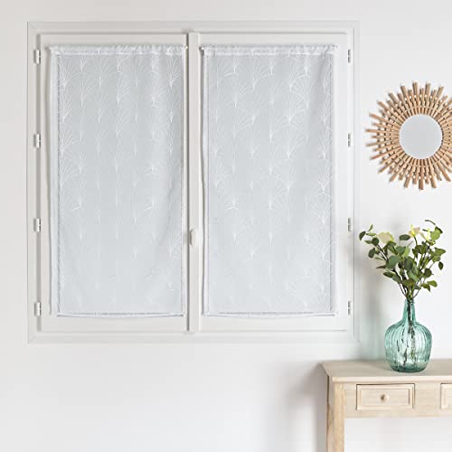 HomeMaison.com 2er-Set Gardinen in Leinenoptik – Bestickt – Vorhang weiß – 60 x 160 cm – Voile-Vorhang mit Saum und Stangendurchzug – blickdichte Gardine – Moderne Fenstervorhänge HomeMaison.com 2er-Set Gardinen in Leinenoptik – Bestickt – Vorhang weiß – 60 x 160 cm – Voile-Vorhang mit Saum und Stangendurchzug – blickdichte Gardine – Moderne Fenstervorhänge von HomeMaison.com