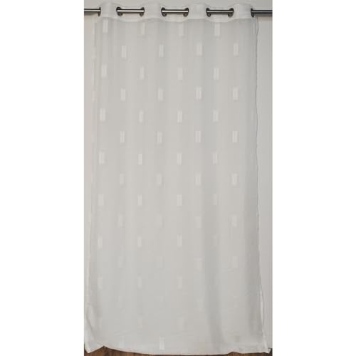 HomeMaison.com Gardine, Etamin, Jacquard, elfenbeinfarben, 140 x 260 cm von HomeMaison.com