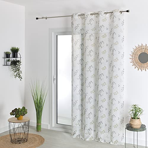 HomeMaison.com Gardine, Leineneffekt, Bedruckt, Taupe, 140 x 240 cm von HomeMaison.com