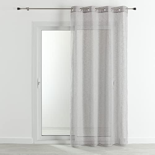 HomeMaison.com Gardine, Leinenoptik, Perlgrau, 140 x 260 cm von HomeMaison.com