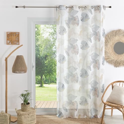 HomeMaison.com Home Maison – Vorhang mit Blattdruck von HomeMaison.com