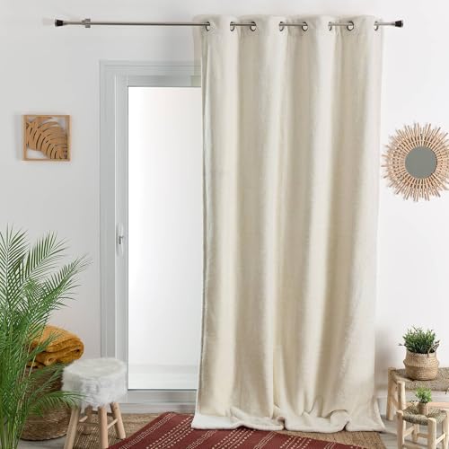 HomeMaison.com Kunstpelzvorhang – Verdunkelungsvorhang – Vorhang weiß – Vorhang 140 x 260 cm von HomeMaison.com