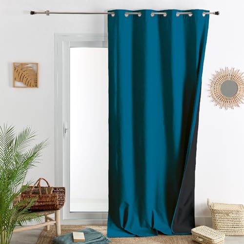 HomeMaison.com Möbelvorhang – Fleecevorhang – Verdunkelungsvorhang – Vorhang Pfauenblau – Vorhang 140 x 260 cm von HomeMaison.com