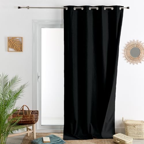 HomeMaison.com Möbelvorhang – Fleecevorhang – Verdunkelungsvorhang – Vorhang schwarz – Vorhang 140 x 260 cm von HomeMaison.com