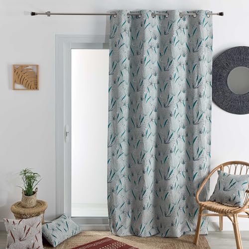 HomeMaison.com Möbelvorhang – Jaquard – Vorhang Uni – Verdunkelungsvorhang – Vorhang Pfauenblau – Vorhang 140 x 180 cm von HomeMaison.com