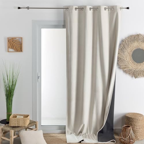HomeMaison.com Möbelvorhang – Samtvorhang – Verdunkelungsvorhang – Vorhang gebrochenes Weiß – Vorhang 135 x 280 cm von HomeMaison.com