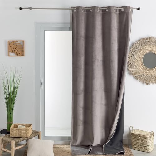 HomeMaison.com Möbelvorhang – Samtvorhang – Verdunkelungsvorhang – Vorhang Taupe – Vorhang 135 x 280 cm von HomeMaison.com
