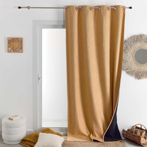 HomeMaison.com Thermovorhang – Verdunkelungsvorhang – Vorhang Gelb Ocker – Vorhang 140 x 180 cm von HomeMaison.com