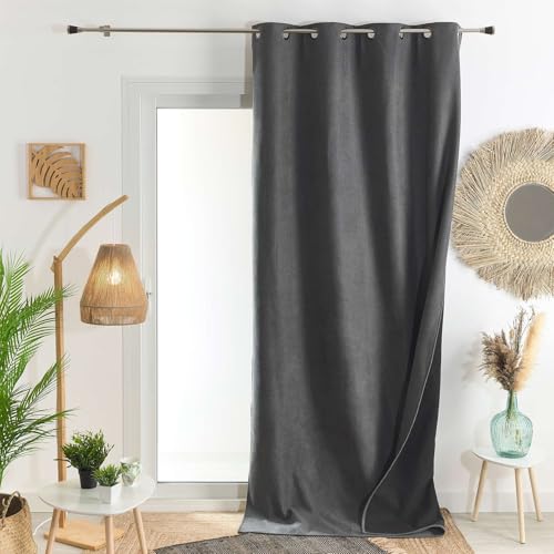 HomeMaison.com Thermovorhang – Verdunkelungsvorhang – Vorhang Grau Anthrazit – Vorhang 250 x 260 cm von HomeMaison.com