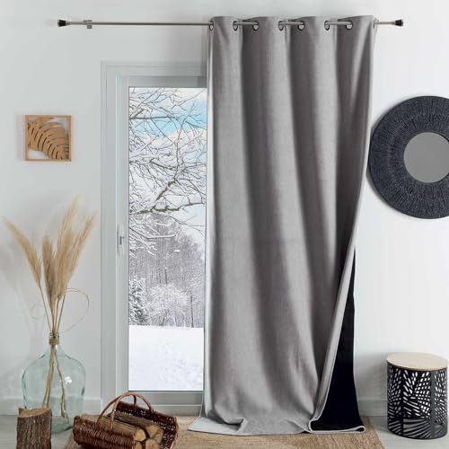 HomeMaison.com Thermovorhang – Verdunkelungsvorhang – Vorhang Perlgrau – Vorhang 250 x 260 cm von HomeMaison.com