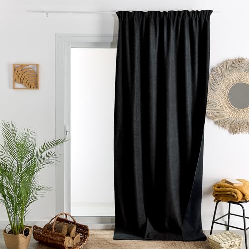 HomeMaison.com Thermovorhang – Verdunkelungsvorhang – Vorhang schwarz – Vorhang 140 x 260 cm von HomeMaison.com