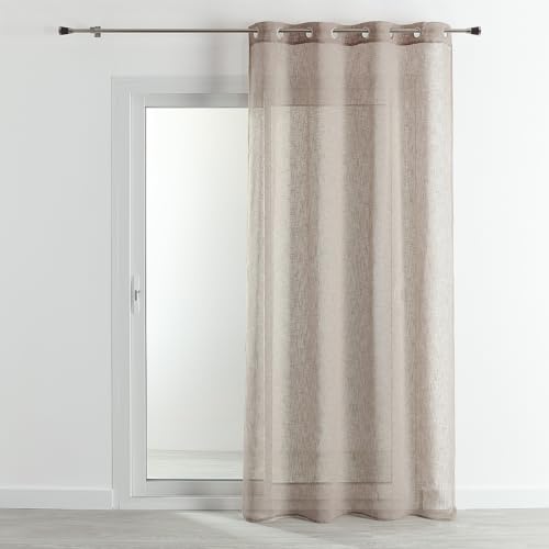 HomeMaison.com Traditioneller Vorhang, Etamin, Leineneffekt, Beige, 140 x 240 cm von HomeMaison.com