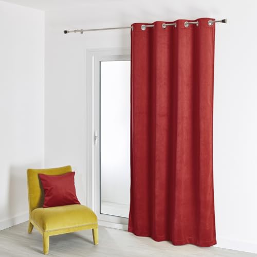 HomeMaison.com Unifarbener Vorhang in Samt-Optik, Marsala, 140 x 260cm von HomeMaison.com