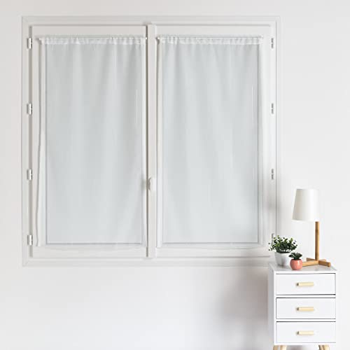 HomeMaison.com Vorhänge, Netz und Faden, Lurex, silberfarben, 45 x 120 cm von HomeMaison.com