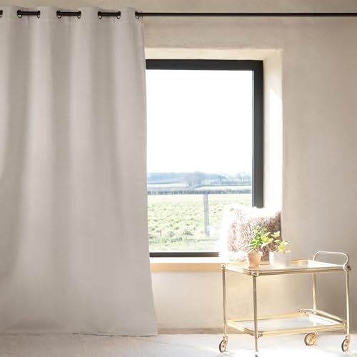 HomeMaison.com Vorhang, Blickdicht, schall- und Thermisch, doppelseitig, elfenbeinfarben, 135 x 260 cm, 8 runde Ösen, silberfarben, Fensterdekoration HomeMaison.com Vorhang, Blickdicht, schall- und Thermisch, doppelseitig, elfenbeinfarben, 135 x 260 cm, 8 runde Ösen, silberfarben, Fensterdekoration von HomeMaison.com