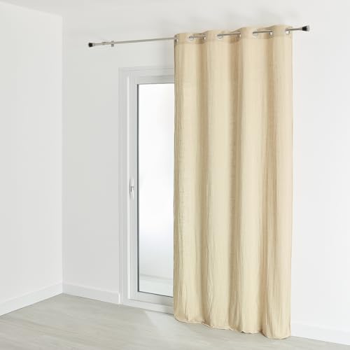 HomeMaison.com Vorhang, Gas-Effekt, Baumwolle, Sandfarben, 135 x 260 cm von HomeMaison.com