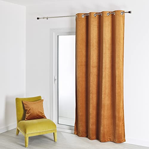 HomeMaison.com Vorhang, Velours, einfarbig, Cognac, 135 x 260 cm von HomeMaison.com