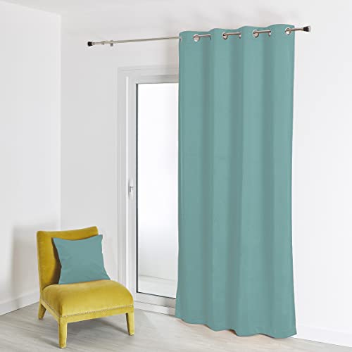 HomeMaison.com Vorhang, Velourslederimitat, Aqua, 140 x 260 cm von HomeMaison.com