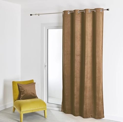HomeMaison.com Vorhang Suedine – Vorhang Uni – Verdunkelungsvorhang – Vorhang Natur – Vorhang 140 x 260 cm von HomeMaison.com