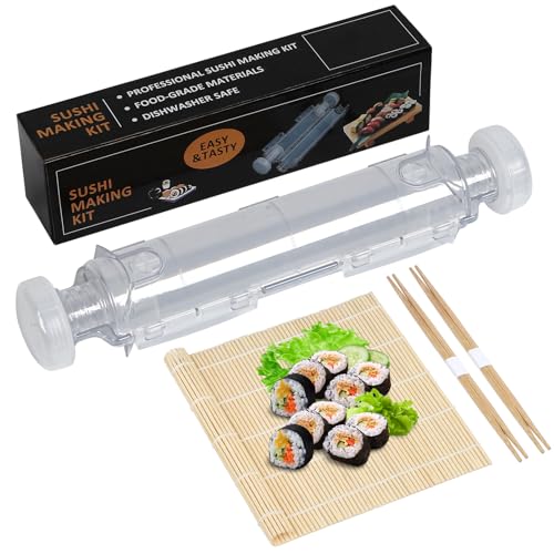 HomeMall Sushi Maker, Tragbares Sushi Maker Set, Sushi Roller, DIY Sushi Maschine, Sushimaker und Bambusmatte für Party, Zuhause, Picknick und Reisen von HomeMall