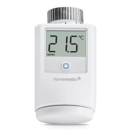 Homematic IP Smart Home Heizkörperthermostat, digitaler Thermostat Heizung, Heizungsthermostat, Steuerung per App, Alexa & Google Assistant, einfache Installation, Energie sparen, 140280A0 von Homematic IP