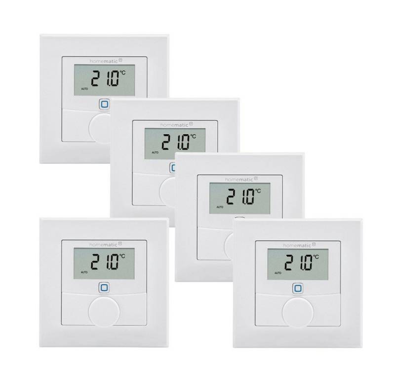Homematic IP Wandthermostat m. Luftfeuchtigkeitssensor 5er Set Smart-Home-Steuerelement von Homematic IP