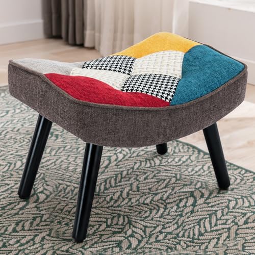 Hocker für Loungesessel Patchwork Sessel Ohrensessel Schaukelstuhl Wohnzimmer Schminktisch von HomeMiYN