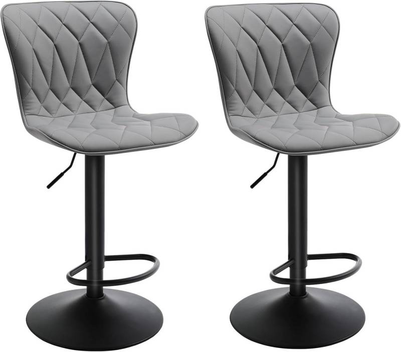 HomeMiYN Barhocker 2 Barhocker mit Lehne hohenverstellbar drehbar Diamant Leder 150kg von HomeMiYN