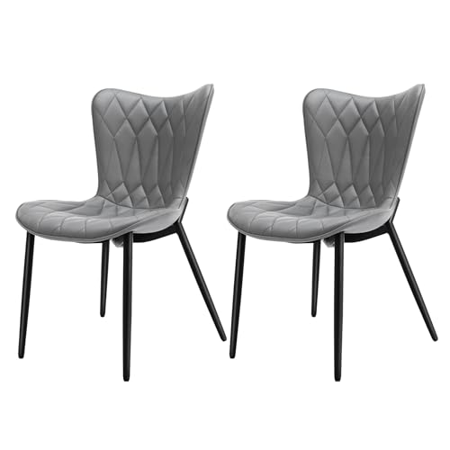 HomeMiYN Esszimmerstühle - Kratzfeste Katzenleder/Diamant-Steppung/Tragfähigkeit 150kg/3cm Polster/Einfach Montage Küchenstühle 2er Set Grau HomeMiYN Esszimmerstühle - Kratzfeste Katzenleder/Diamant-Steppung/Tragfähigkeit 150kg/3cm Polster/Einfach Montage Küchenstühle 2er Set Grau von HomeMiYN
