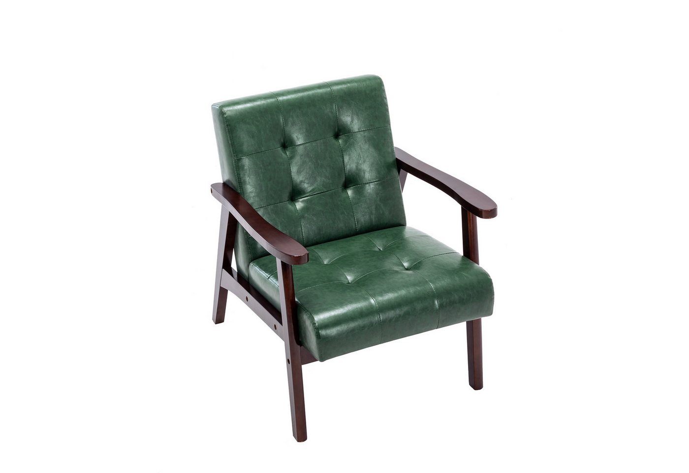 HomeMiYN Loungesessel Retro Holzsessel Loungesessel Polsterstuhl Wohnzimmer mit Armlehnen von HomeMiYN